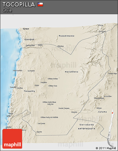 Shaded Relief 3D Map of TOCOPILLA