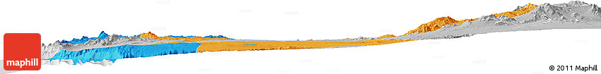 Political Horizon Map of TOCOPILLA, lighten, desaturated