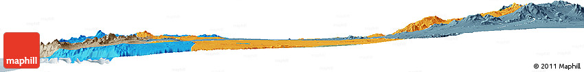 Political Horizon Map of TOCOPILLA, semi-desaturated