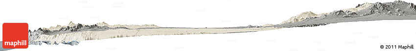 Shaded Relief Horizon Map of TOCOPILLA, darken, semi-desaturated