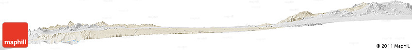 Shaded Relief Horizon Map of TOCOPILLA, lighten, desaturated