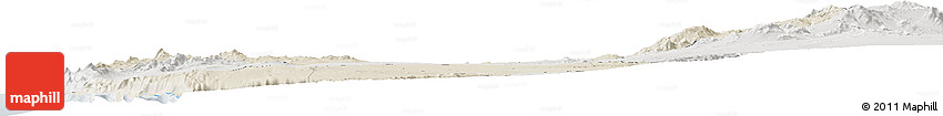 Shaded Relief Horizon Map of TOCOPILLA, lighten, semi-desaturated
