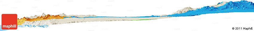 Shaded Relief Horizon Map of TOCOPILLA, political outside