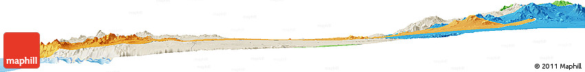 Shaded Relief Horizon Map of TOCOPILLA, political shades outside