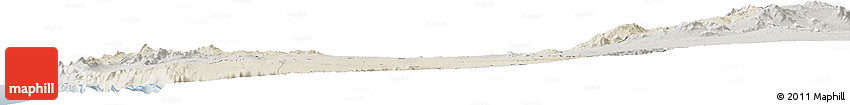 Shaded Relief Horizon Map of TOCOPILLA, semi-desaturated