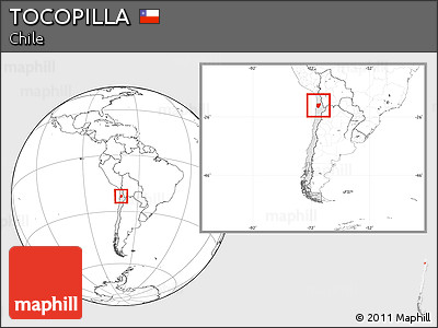 Blank Location Map of TOCOPILLA, highlighted country, within the entire country
