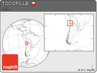 Blank Location Map of TOCOPILLA, highlighted country, within the entire country