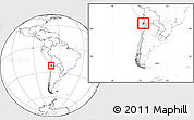 Blank Location Map of TOCOPILLA, highlighted country, within the entire country