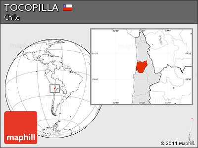 Blank Location Map of TOCOPILLA, highlighted country