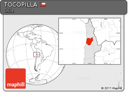 Blank Location Map of TOCOPILLA, highlighted country