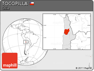 Blank Location Map of TOCOPILLA, highlighted country