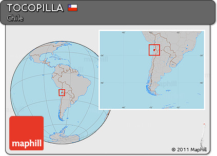 Gray Location Map of TOCOPILLA, within the entire country