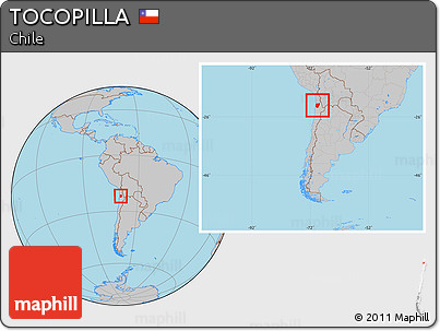 Gray Location Map of TOCOPILLA, within the entire country