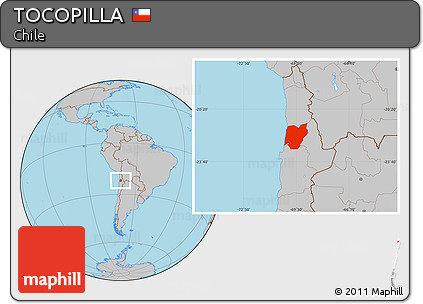 Gray Location Map of TOCOPILLA