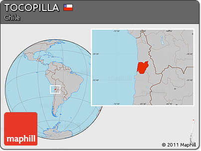 Gray Location Map of TOCOPILLA