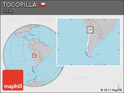 Gray Location Map of TOCOPILLA, highlighted country, within the entire country