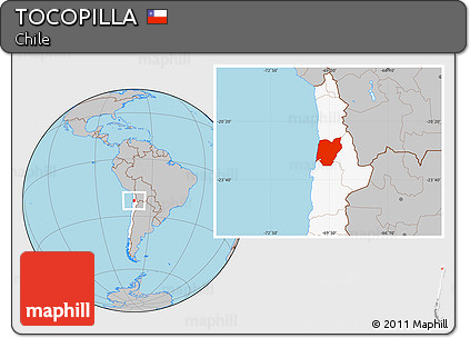Gray Location Map of TOCOPILLA, highlighted country