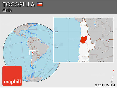 Gray Location Map of TOCOPILLA, highlighted country