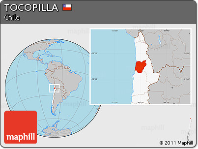 Gray Location Map of TOCOPILLA, highlighted country