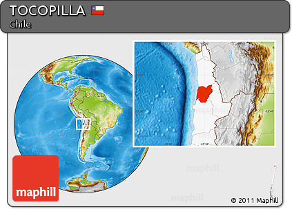 Physical Location Map of TOCOPILLA, highlighted country