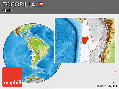 Physical Location Map of TOCOPILLA, highlighted country