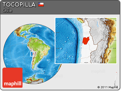 Physical Location Map of TOCOPILLA, highlighted country