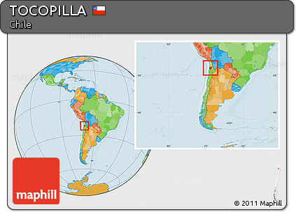 Political Location Map of TOCOPILLA, within the entire country