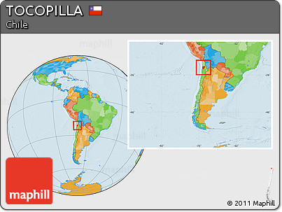 Political Location Map of TOCOPILLA, within the entire country