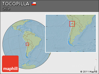 Savanna Style Location Map of TOCOPILLA, within the entire country, hill shading