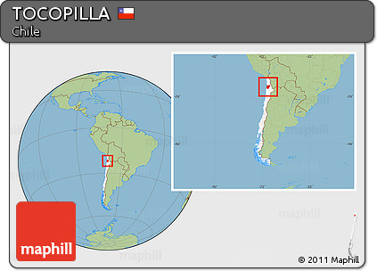 Savanna Style Location Map of TOCOPILLA, highlighted country, within the entire country