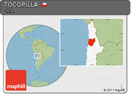 Savanna Style Location Map of TOCOPILLA, highlighted country