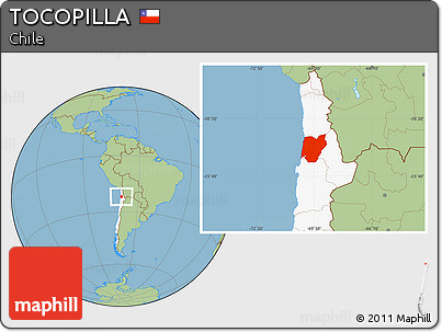 Savanna Style Location Map of TOCOPILLA, highlighted country