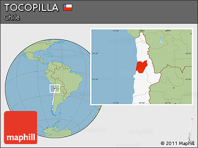 Savanna Style Location Map of TOCOPILLA, highlighted country