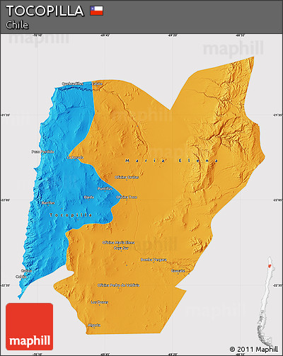 Political Map of TOCOPILLA, cropped outside
