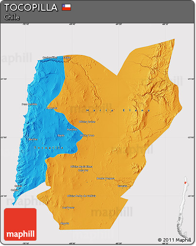 Political Map of TOCOPILLA, cropped outside
