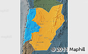 Political Map of TOCOPILLA, darken, semi-desaturated