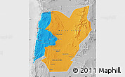 Political Map of TOCOPILLA, lighten, desaturated