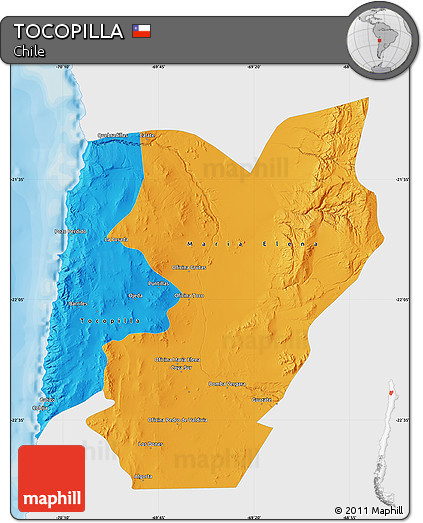 Political Map of TOCOPILLA, single color outside