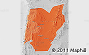 Political Shades Map of TOCOPILLA, lighten, desaturated