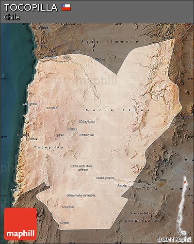 Satellite Map of TOCOPILLA, darken