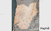 Satellite Map of TOCOPILLA, darken, semi-desaturated