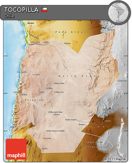 Satellite Map of TOCOPILLA, physical outside
