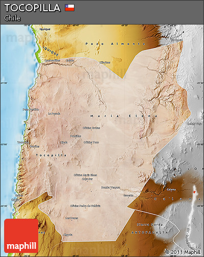 Satellite Map of TOCOPILLA, physical outside