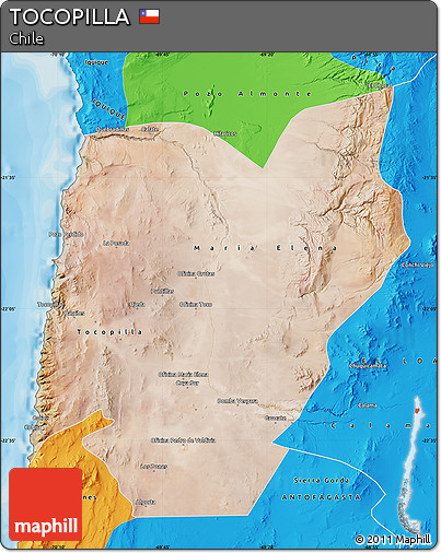 Satellite Map of TOCOPILLA, political outside