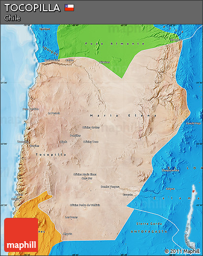 Satellite Map of TOCOPILLA, political outside