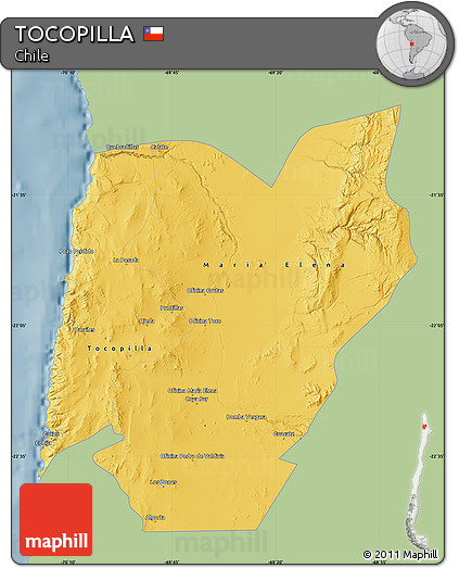 Savanna Style Map of TOCOPILLA, single color outside