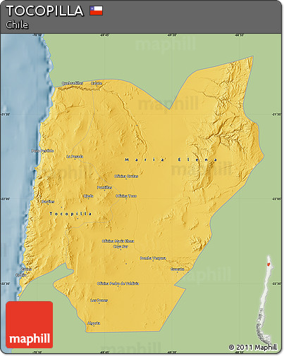 Savanna Style Map of TOCOPILLA, single color outside
