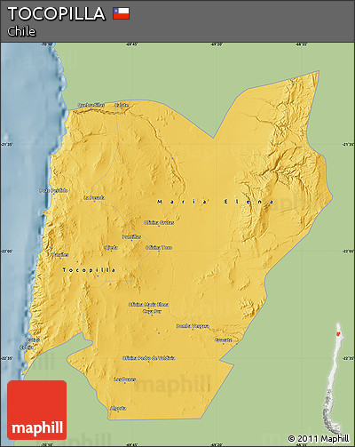 Savanna Style Map of TOCOPILLA, single color outside