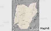Shaded Relief Map of TOCOPILLA, darken, desaturated