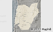 Shaded Relief Map of TOCOPILLA, darken, semi-desaturated
